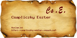 Csapliczky Eszter névjegykártya